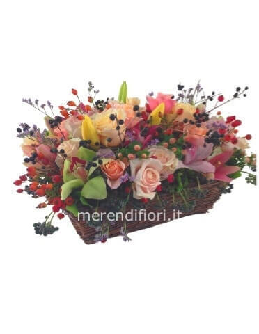 Cestino fiori assortiti