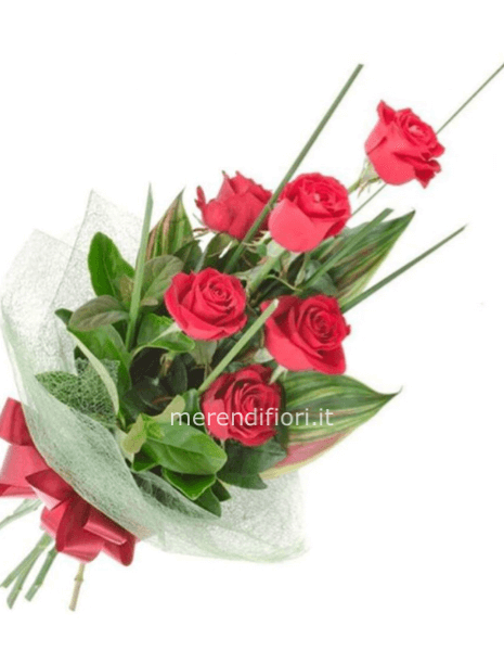Mazzo n 6 rose rosse 