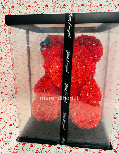 Teddy rose eterne rosse con brillantini